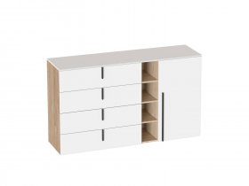 Комод 4 ящ 1 дв Ренн спальня в Двуречье - dvureche.mebel-nsk.ru | фото
