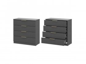 Комод 4 ящика (МДФ) Эккервуд (графит) в Двуречье - dvureche.mebel-nsk.ru | фото