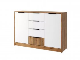 Комод КМ-002 Ивис (дуб крафт золотой/белый) в Двуречье - dvureche.mebel-nsk.ru | фото