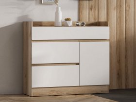 Комод с дверкой Брауни (дуб делано/белый) в Двуречье - dvureche.mebel-nsk.ru | фото