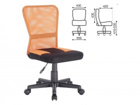 Кресло компактное BRABIX Smart MG-313, без подлокотников, комбинированное, черное/оранжевое в Двуречье - dvureche.mebel-nsk.ru | фото