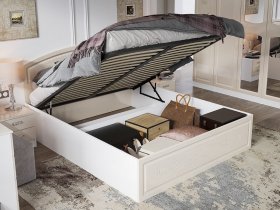 Кровать двуспальная 1,6 м Венеция КРМП-160 с подъемным механизмом в Двуречье - dvureche.mebel-nsk.ru | фото