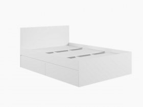 Кровать двуспальная с ящиками 1,4м Мадера-М1400 (белый) в Двуречье - dvureche.mebel-nsk.ru | фото