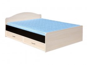 Кровать  двуспальная с ящиками 1,6м-1 (круглая спинка) в Двуречье - dvureche.mebel-nsk.ru | фото