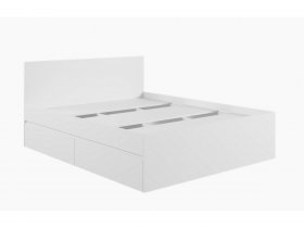 Кровать двуспальная с ящиками 1,6м Мадера-М1600 (белый) в Двуречье - dvureche.mebel-nsk.ru | фото