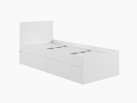 Кровать односпальная с ящиками 0,9м Мадера-М900 (белый) в Двуречье - dvureche.mebel-nsk.ru | фото