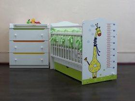 Кроватка детская Жираф с маятником в Двуречье - dvureche.mebel-nsk.ru | фото
