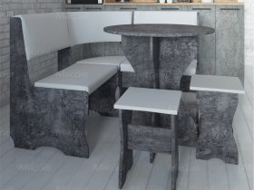 Кухонный уголок Лотос  (цемент темный к/з White) в Двуречье - dvureche.mebel-nsk.ru | фото