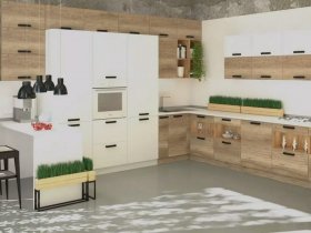 Модульная кухня Фиджи 2,3м (крафт) в Двуречье - dvureche.mebel-nsk.ru | фото