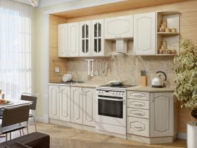 Модульная кухня Классика-1 (дуб молочный) в Двуречье - dvureche.mebel-nsk.ru | фото