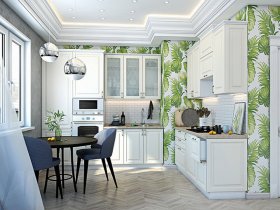 Модульная кухня Ницца (дуб кремовый) в Двуречье - dvureche.mebel-nsk.ru | фото