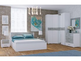 Модульная спальня Бьянка (белый/бетон) в Двуречье - dvureche.mebel-nsk.ru | фото