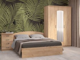 Модульная спальня Ирина (дуб крафт золотой) в Двуречье - dvureche.mebel-nsk.ru | фото