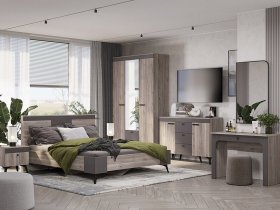 Модульная спальня Кассандра (дуб смоки/MF14) в Двуречье - dvureche.mebel-nsk.ru | фото