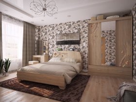 Модульная спальня Виктория-1 (дуб сонома) в Двуречье - dvureche.mebel-nsk.ru | фото