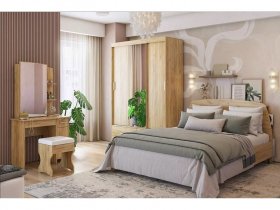 Модульная спальня Виктория-1 (дуб крафт золотой) в Двуречье - dvureche.mebel-nsk.ru | фото