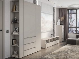 Модульная стенка Люмо (кашемир) в Двуречье - dvureche.mebel-nsk.ru | фото