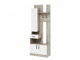 Прихожая ВШ-1 Вега (дуб крафт серый/белый) в Двуречье - dvureche.mebel-nsk.ru | фото