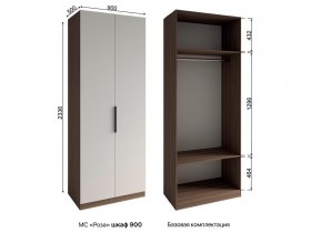 Шкаф 900 Роза (орех франклин карамельный/бежевый скин) в Двуречье - dvureche.mebel-nsk.ru | фото