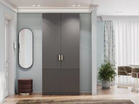 Шкаф двухстворчатый Эккервуд (Нью) (графит) в Двуречье - dvureche.mebel-nsk.ru | фото