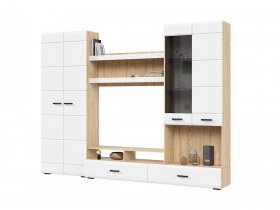 Стенка ГС-01 Либерти (дуб сонома/белый глянец) в Двуречье - dvureche.mebel-nsk.ru | фото