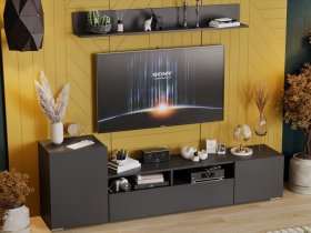 Стенка «Сильвия» (графит серый) в Двуречье - dvureche.mebel-nsk.ru | фото