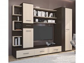 Стенка Верона (дуб венге/дуб молочный) в Двуречье - dvureche.mebel-nsk.ru | фото