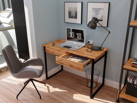 Стол письменный Ст043.0 (дуб вотан/черный муар) в Двуречье - dvureche.mebel-nsk.ru | фото