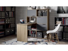 Стол письменный тип 7 (дуб сонома/графит серый) в Двуречье - dvureche.mebel-nsk.ru | фото