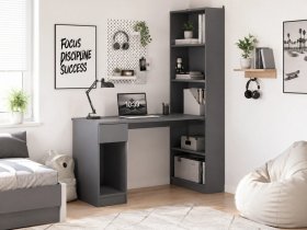Стол письменный угловой «Лайт» 10.01 (темно-серый) в Двуречье - dvureche.mebel-nsk.ru | фото