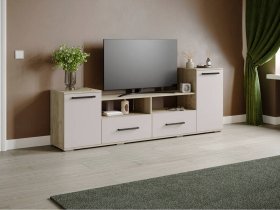 Тумба под ТВ Парус-2 (дуб крафт серый/кашемир) в Двуречье - dvureche.mebel-nsk.ru | фото