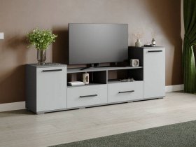 Тумба под ТВ Парус-2 (графит серый/серый камень) в Двуречье - dvureche.mebel-nsk.ru | фото