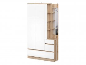 Вешалка с зеркалом Брауни (дуб делано/белый) в Двуречье - dvureche.mebel-nsk.ru | фото